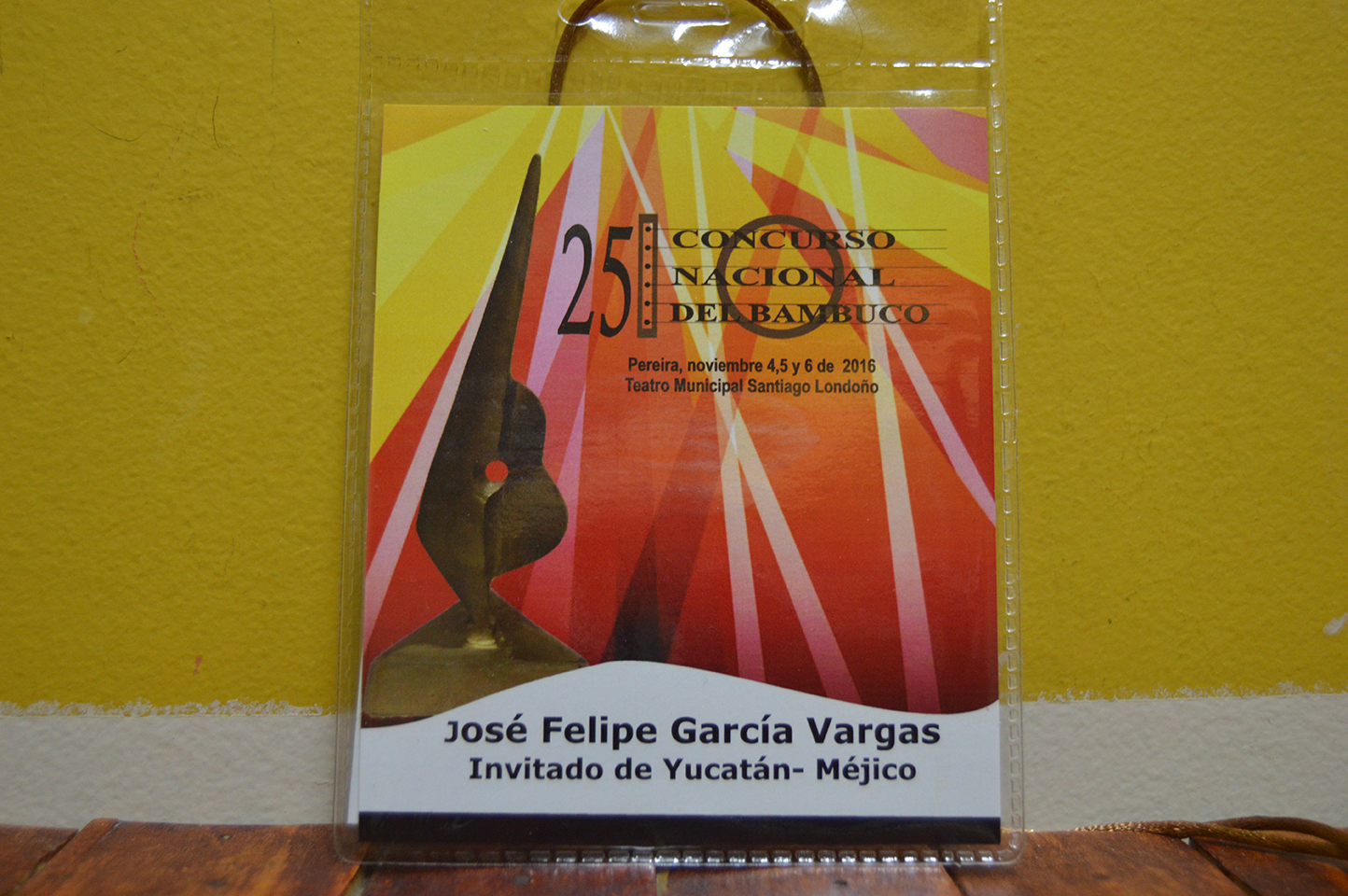 El gaffette que el comité organizador del Concurso Nacional del bambuco me asignó: Felipe García