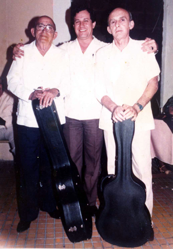 Mario Bolio Garca, con los compositores Pastor Cervera y Juan Acereto.